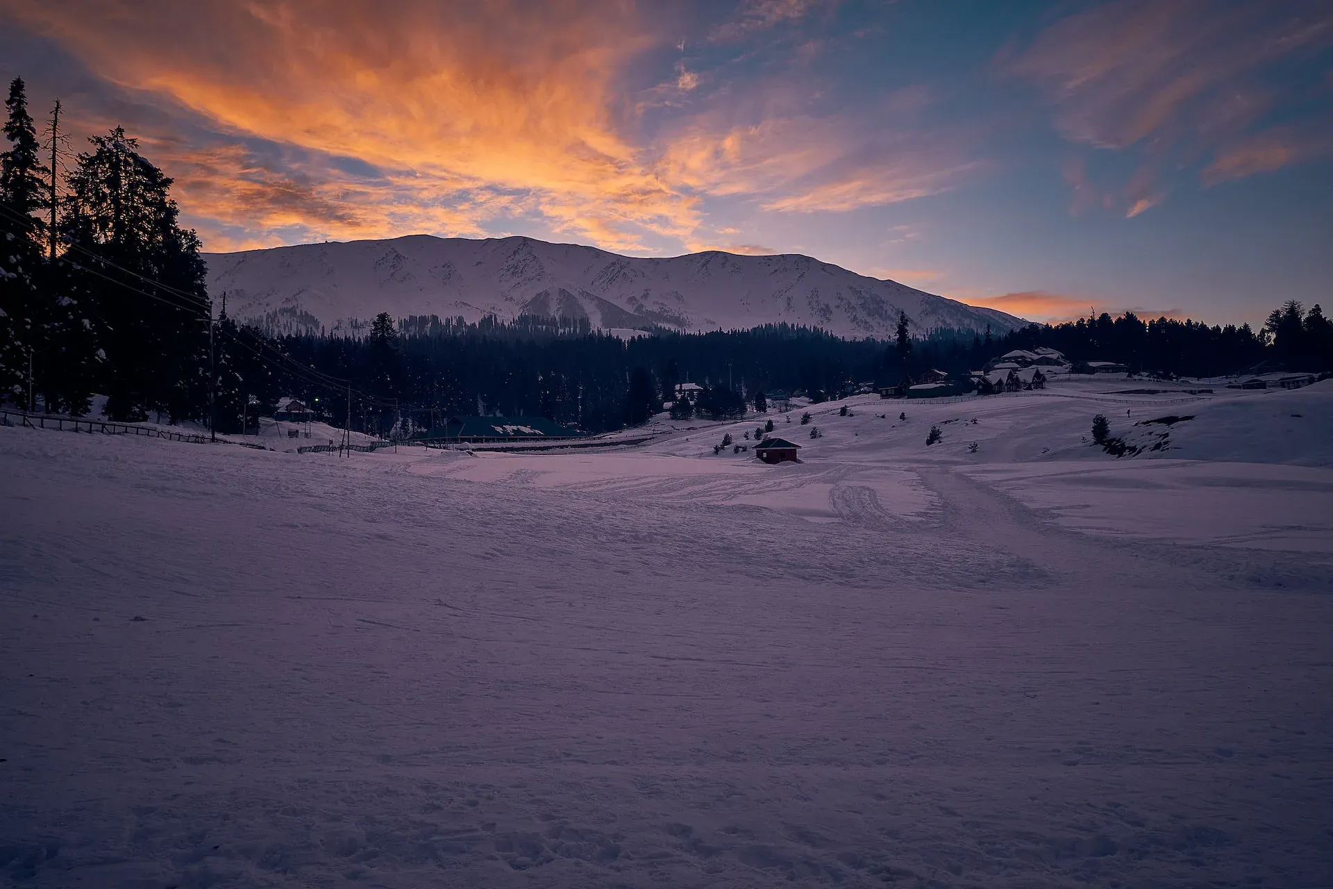 Beautiful Sonamarg valley with golden meadows and mountains in Kashmir